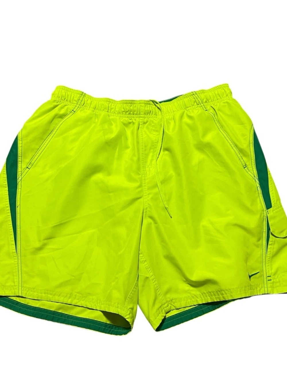 Nike Swim Core Velocity 7" Volley Short Men Lemon Green Size XL Beach Summer